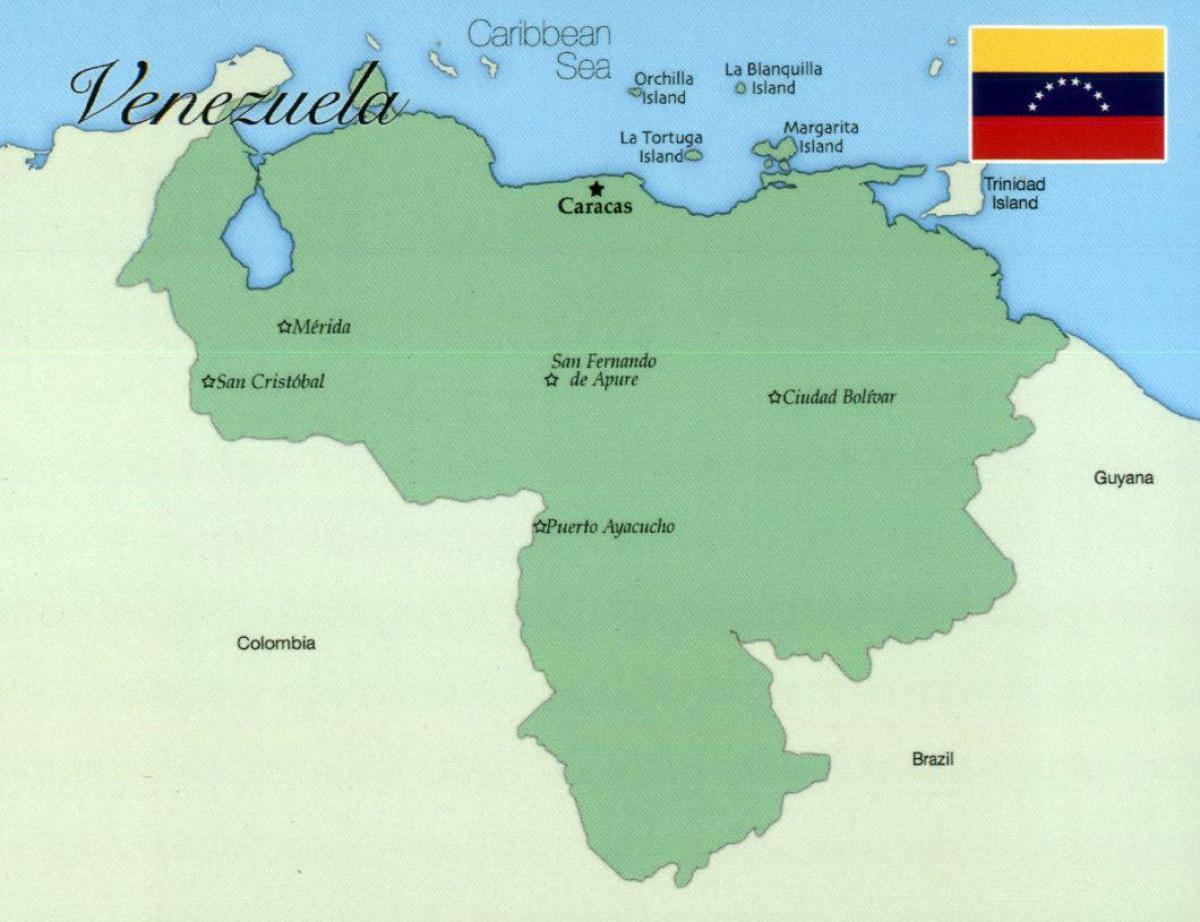 карта на Венецуела с градовете