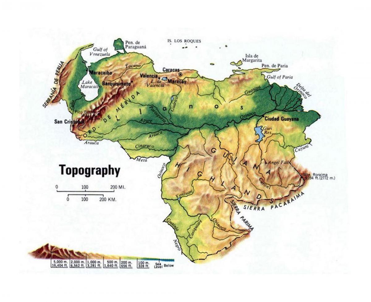 топографическая карта Венецуела