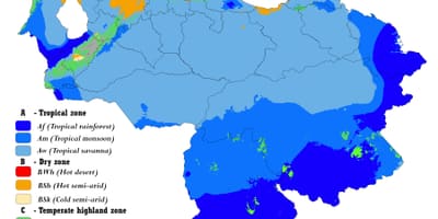 Карта на Венецуела климат