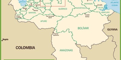 Карта на Венецуела политически