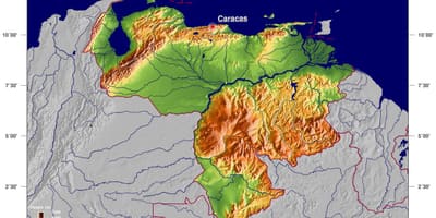 Карта на физическа карта на Венецуела