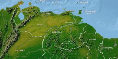 Картата на географията на Венецуела 